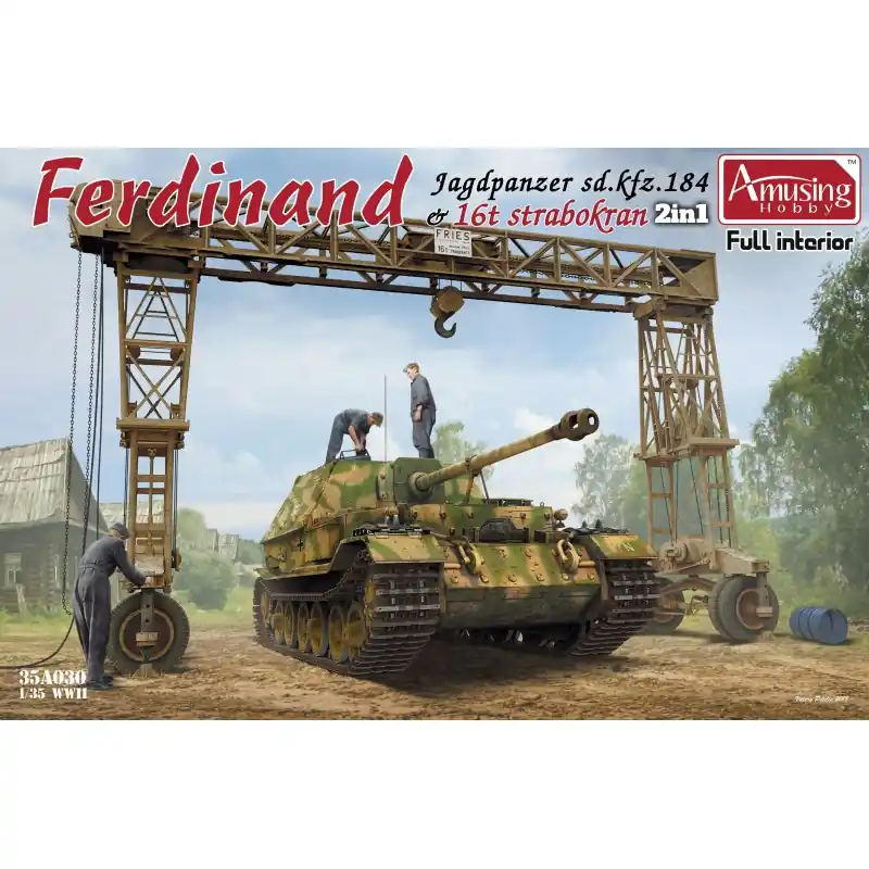 Acheter En Ligne AMUSING HOBBY 35A030 MAQUETTE MILITAIRE CHAR SD.KFZ.184 FERDINAND & 16T STRABOKRAN 1/35