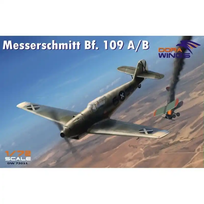 DORA WINGS DW72011 MAQUETTE AVION MESSERSCHMITT BF109 A/B 1/72 Quantité Limitée