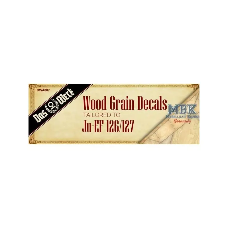 DAS WERK DWA007 DÉCALCOMANIES À GRAIN DE BOIS ADAPTÉES AU JU-EF 126/127 1/32 Nouvelle Collection