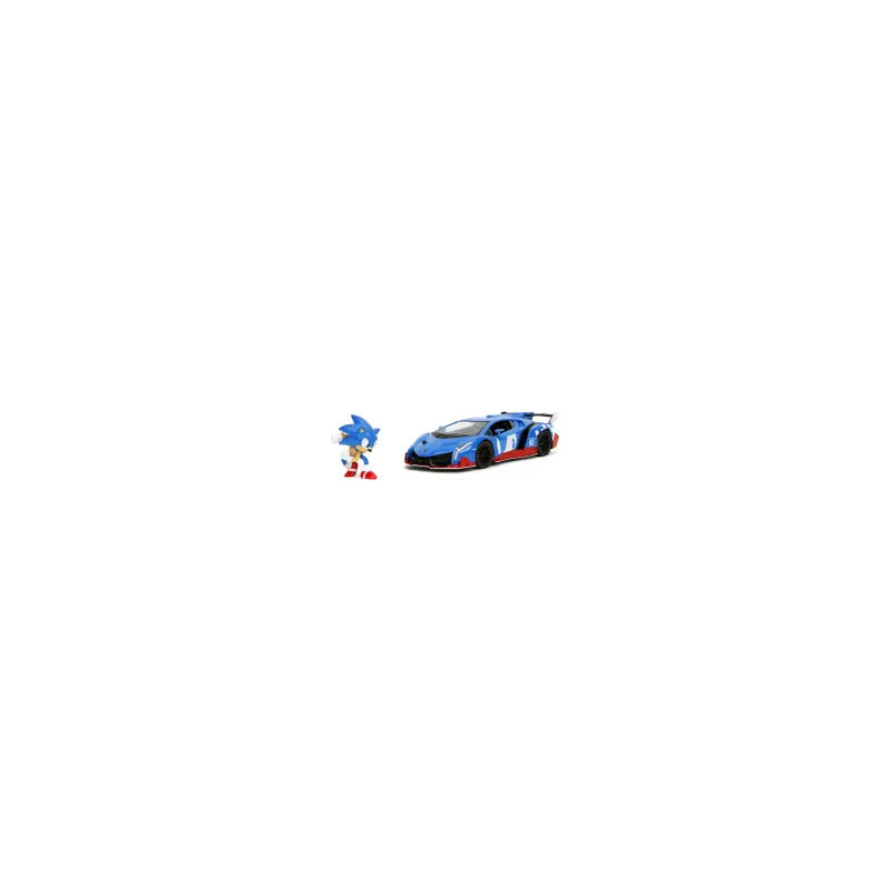 JADA 35433 LAMBORGHINI VENENO W/ SONIC FIGURE BLUE HOLLYWOOD RIDES 1/24 Prix Réduit