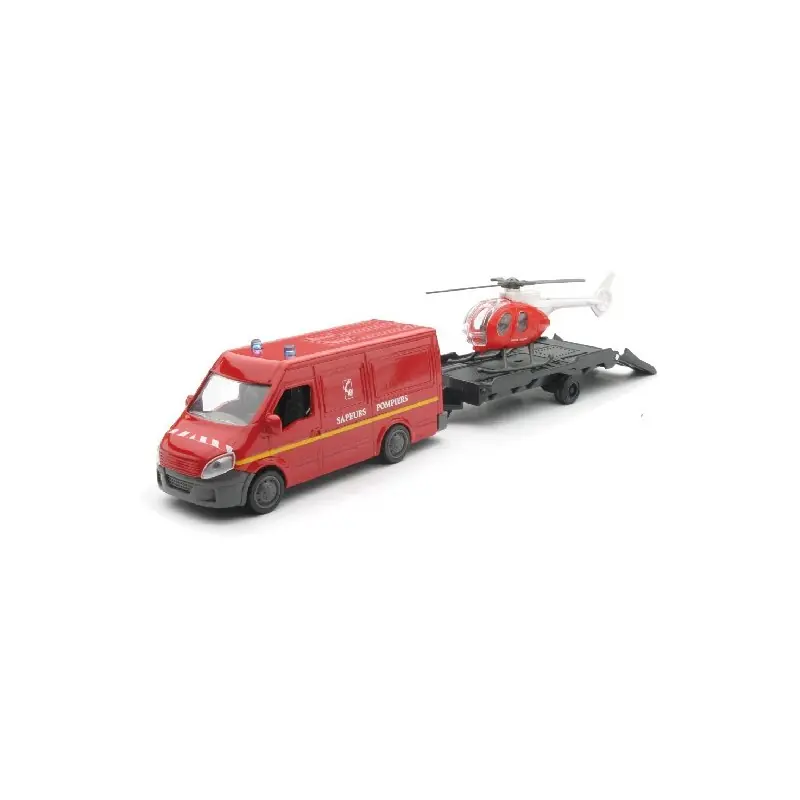 NEWRAY 19915C VAN SAPEURS POMPIERS + HELICOPTERE 1/43 Prix Bas