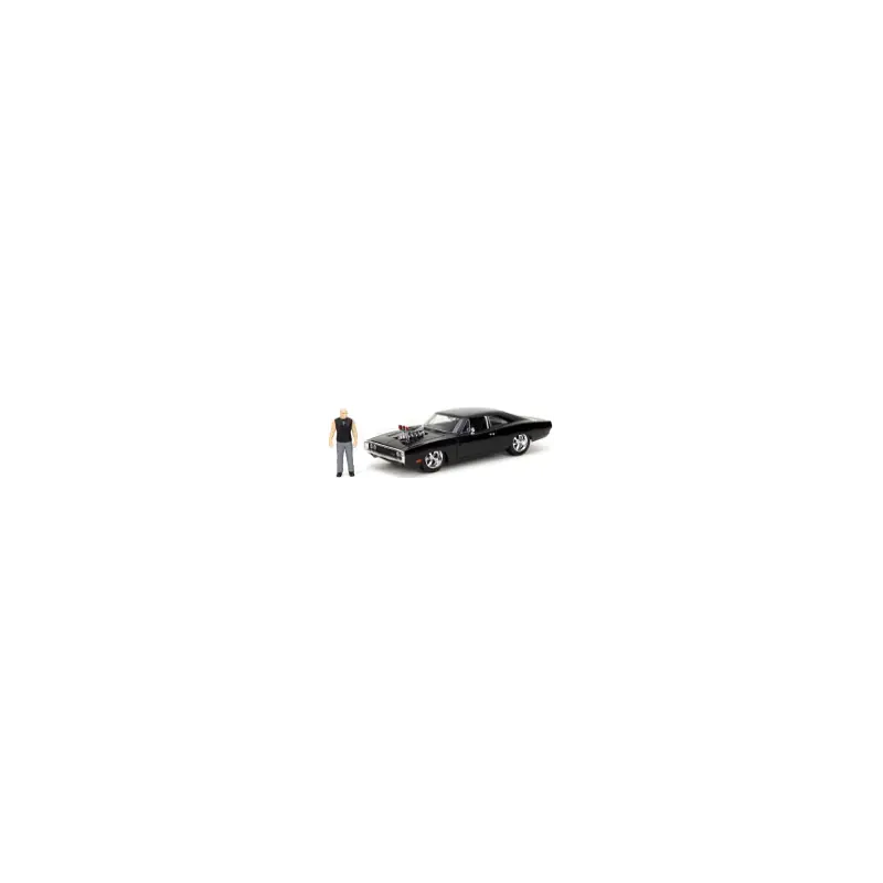 Achat Immédiat JADA 35907 DODGE CHARGER W/DOM TOERETTO FIGURE BLACK FF 1970 1/24