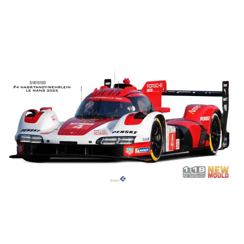 SOLIDO 1815103 PORSCHE 963 LMDh RED NASR / TANDY /WEHRLEIN 4 LE MANS 2025 1/18 Bon Plan