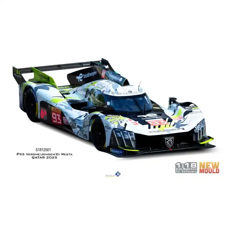 SOLIDO 1812501 PEUGEOT 9X8 GREY VERGNE / JENSEN / DI RESTA 93 QATAR 2025 1/18 Super Prix