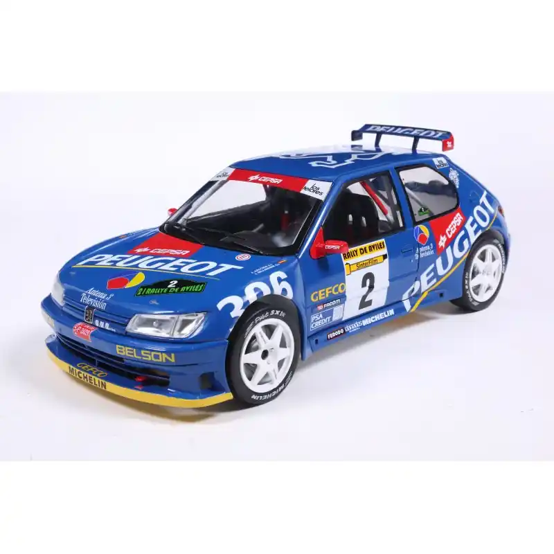 Promotion Saisonnière SOLIDO 1808309 MINIATURE PEUGEOT 306 MAXI BLUE 2 J.ASCONA / J.BILLMAIER RALLY DE AVILÈS 1997 1/18