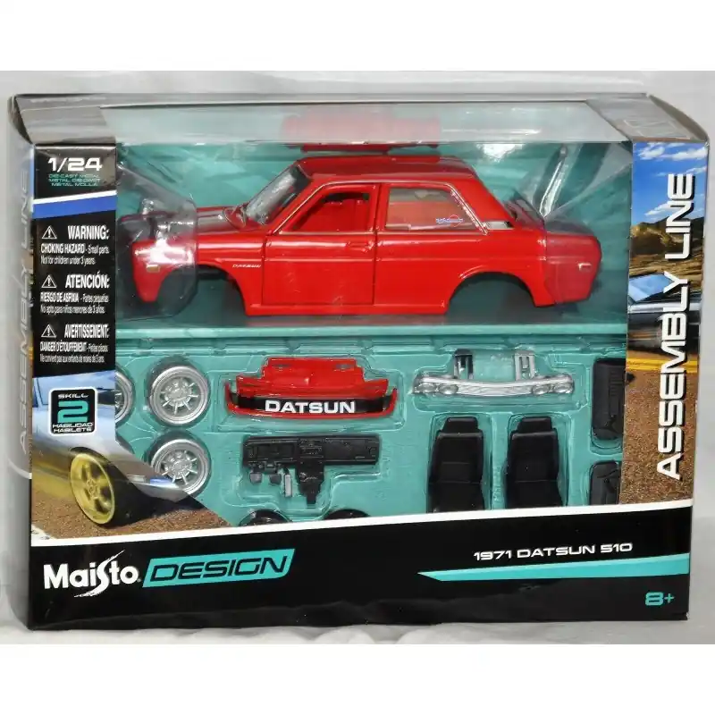 Certifié MAISTO 39308 KIT METAL ALL STARS ASSEMBLY LINE DATSUN 510 1971 1/24