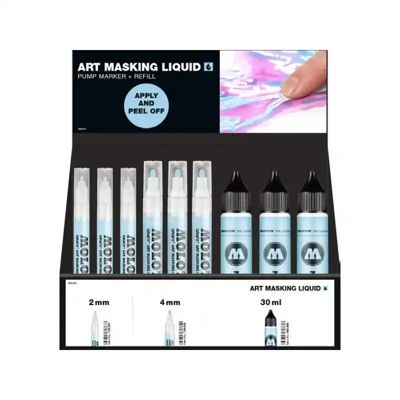 Offre Spéciale MOLOTOW 200619 MARQUEUR MASKING LIQUID DISP. (12X2-4,6XREF)