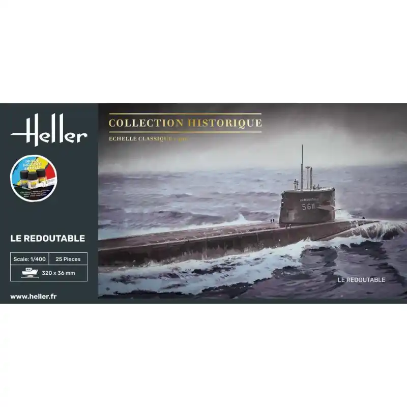 Commande En Gros HELLER 57075 MAQUETTE BATEAU STARTER KIT U-BOOT S/M REDOUTABLE 1/400