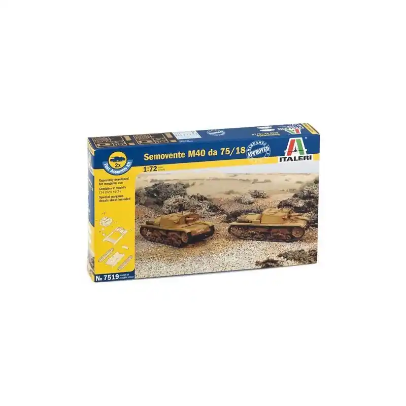 ITALERI 7519 MAQUETTE MILITAIRE CHAR SEMOVENTE M40 DA 75/18 1/72 Meilleur Choix