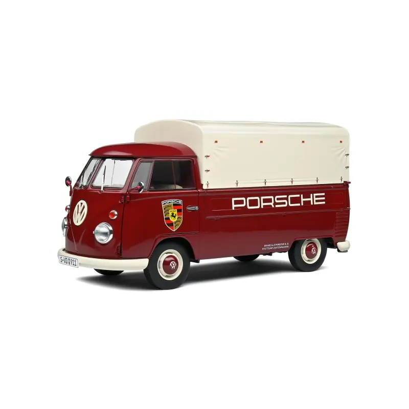 SOLIDO 1806707 MINIATURE VOLKSWAGEN T1 PICK-UP PORSCHE SERVICE RED 1950 1/18 Nouveauté