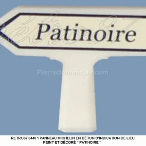 *SOLDES* - 1 PANNEAU MICHELIN EN BÉTON D‘INDICATION DE LIEU PEINT ET DÉCORÉ ‘‘ PATINOIRE ‘‘ Promotion