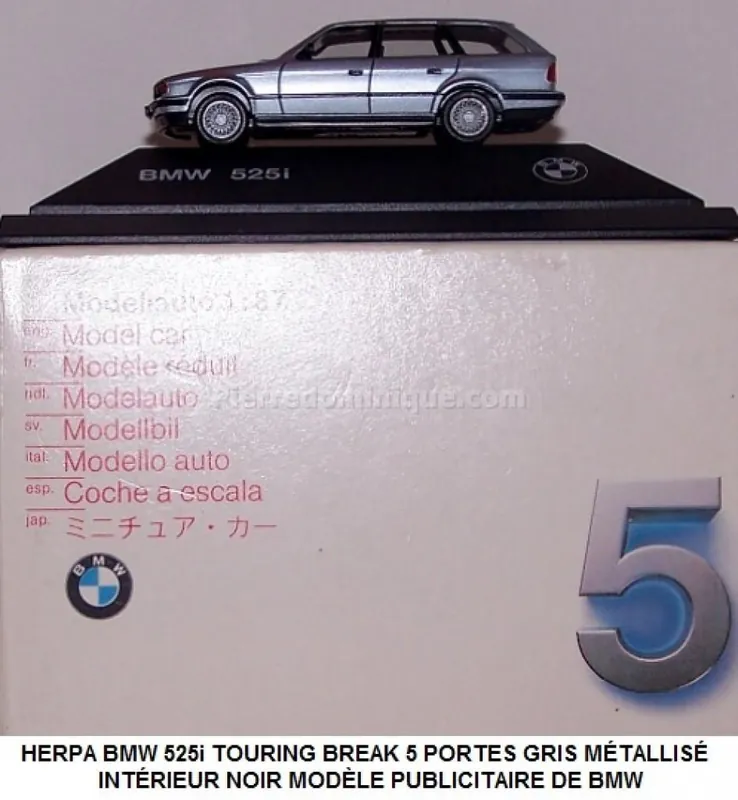 Populaire *SOLDES* - BMW 525i TOURING (E34) BREAK 5 PORTES GRIS MÉTALLISÉ INTÉRIEUR NOIR MODÈLE PUBLICITAIRE DE BMW ENTRE 1990 ET 1997