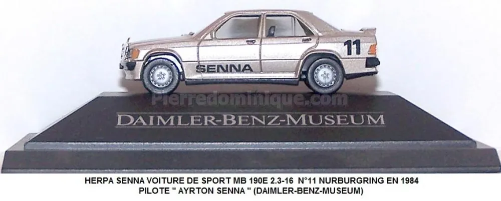 Offre Du Jour *SOLDES* - VOITURE DE SPORT MERCEDES BENZ 190E 2.3-16 N°11 NURBURGRING EN 1984 PILOTE " AYRTON SENNA " (DAIMLER-BENZ-MUSEUM)