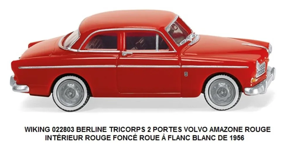 *SOLDES* - BERLINE TRICORPS 2 PORTES VOLVO AMAZONE ROUGE INTÉRIEUR ROUGE FONCÉ ROUE Ã FLANC BLANC DE 1956 Nouveauté