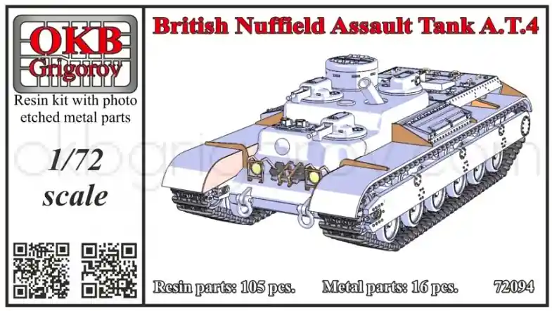 Satisfait Ou Remboursé OKB Grigorov V72094 British Nuffield Assault Tank A.T.4