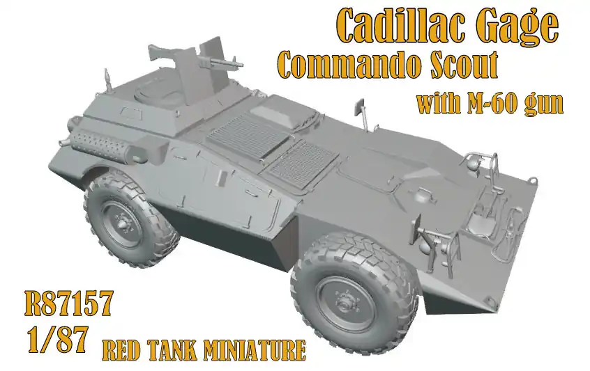 Nouveauté RED TANK MINIATURE 87157 Cadillac Gage Commando Scout With M60 Gun