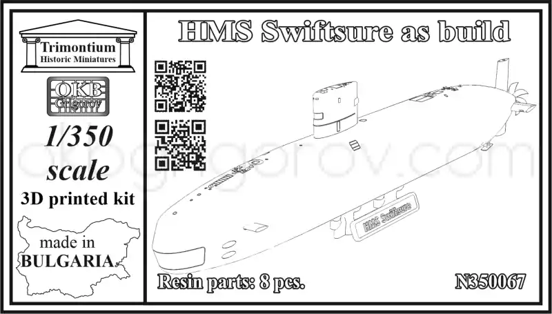 Réduction NEW! OKB Grigorov N350067 HMS Swiftsure - as Build (3D-Printed)