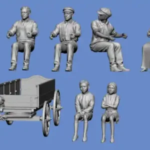 NEW! Germania-Figuren 32-CIV-0019 Farmers On Their Tractors 1930-1940 II Authentique