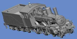 NEW! Germania-Figuren 72-WW2-1110 Prussian P4 Steam Locomotive With Tender From The First World War, Standard Gauge Remise