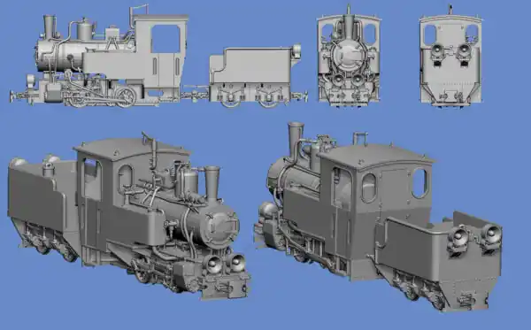 Dernière Chance NEW! Germania-Figuren 72-WW2-1203 Narrow Gauge Steam Locomotive With Tender