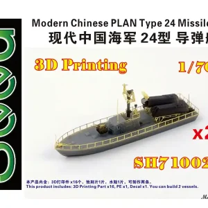Pas Cher NEW! Seed Hobby 710023 Modern Chinese PLAN Type 24 Missile Boat / 2 Ships (3D-Printed Model Kit)
