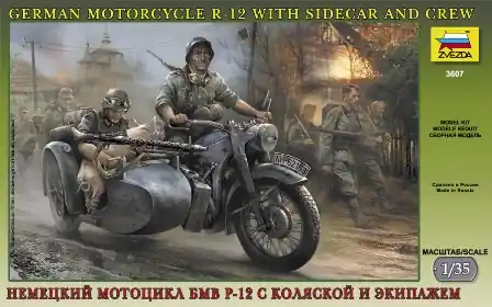 Nouvel Arrivage Zvezda 3607 German motorcycle R-12 with sidecar and crew
