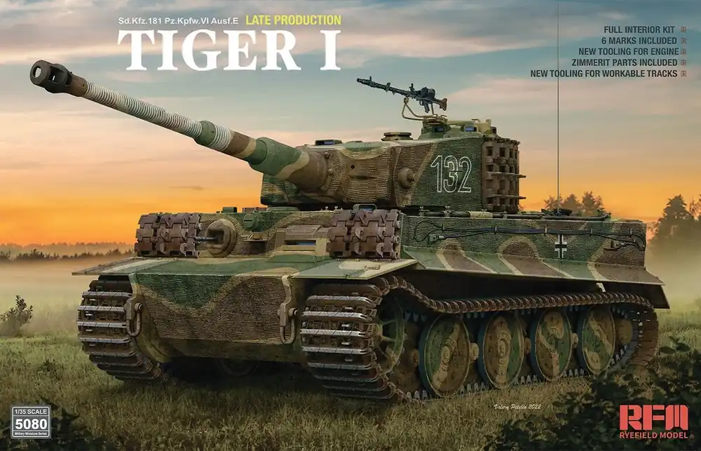 Rye Field Model RM-5080 Tiger I Late Production Zimmerit & Full Interior Super Prix