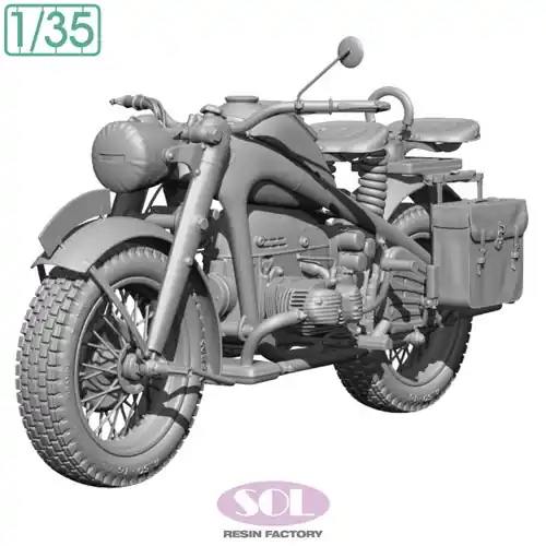 SOLMODEL MM876 German WWII Motorcycle Zundapp KS750 (3D-Printed) Vente Directe