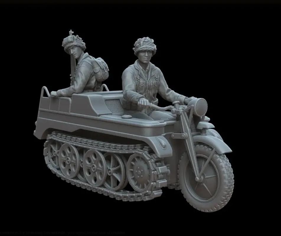 Nouveauté White Stork Miniatures M72018 Kettenkraftrad in Service with US Army (3D-Printed)