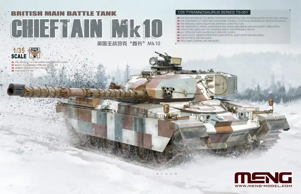 Meng Model TS051 British Main Battle Tank Chieftain Mk.10 Dernier Modèle