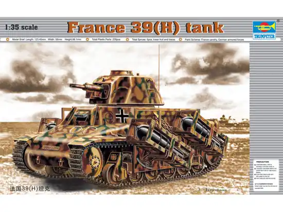 Trumpeter 00352 France 39(H) TANK SA 38 37mm gun Vente Flash