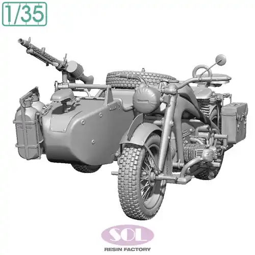 Certifié SOLMODEL MM880 German WWII Zundapp KS750 with Sidecar (3D-Printed)