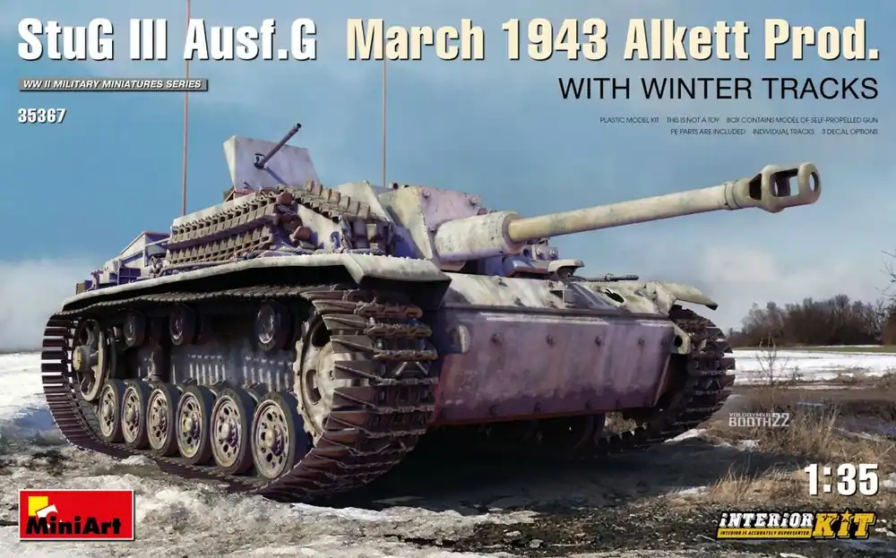 Soldes MiniArt 35367 StuG III Ausf. G March 1943 Alkett Prod. With Winter Tracks Interior Kit