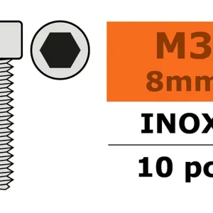 Revtec Vis avec tête hexagonale - M3X8 - Inox (10pcs) Soldes