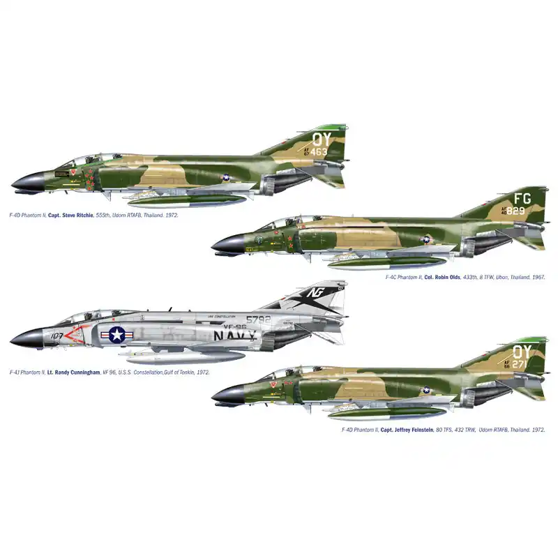 F-4C/D/J Phantom II , ACES USAF-US Navy Vietnam ACES - ITALERI 1373- 1/72 Promotion Saisonnière