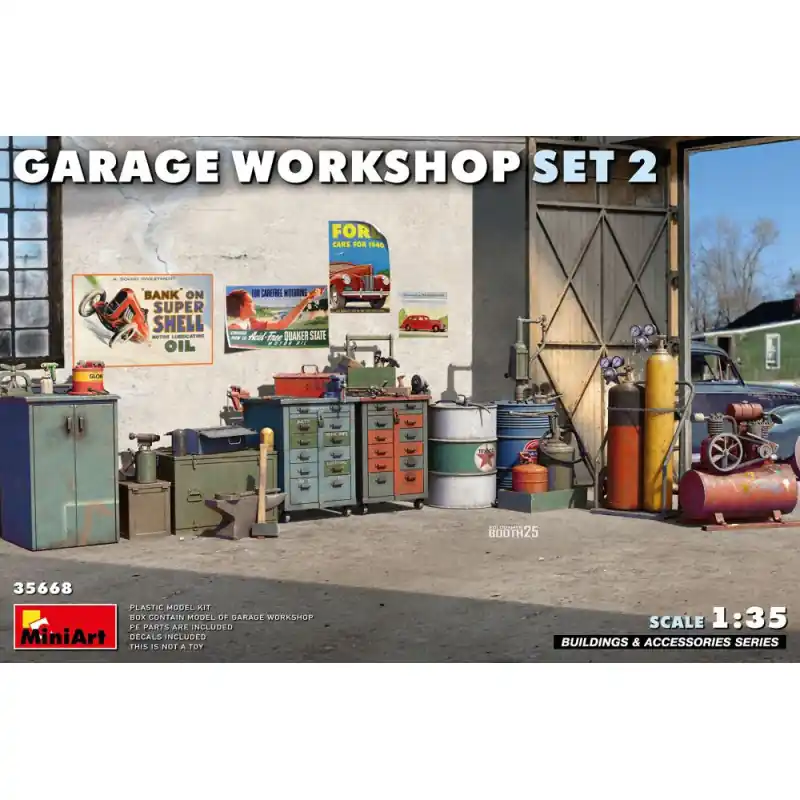 Acheter En Ligne Ensemble d‘atelier de garage set 2 - MINIART 35668 - 1/35