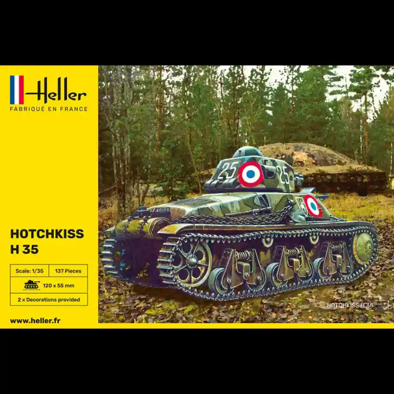 Char, Tank Hotchkiss H35 - HELLER 81132 - 1/35 Prix Cassé