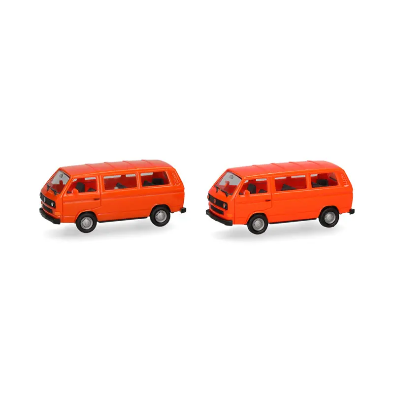 MiniKit Volkswagen T3 Bus, rouge et orange, 2 pièces - HERPA 013093-006 - HO 1/87 Usine Directe