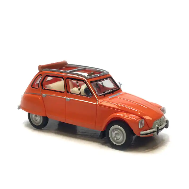 Vente Directe Citroën Dyane avec conductrice, orange, 1973 - SAI 1331 - HO 1/87