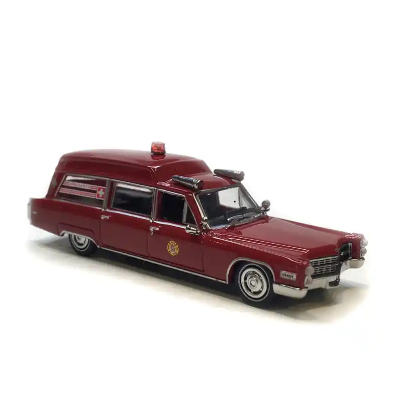 Cadillac Miller Meteor, rouge, 1966 - BREKINA 19775 - HO 1/87 Nouvelle Collection