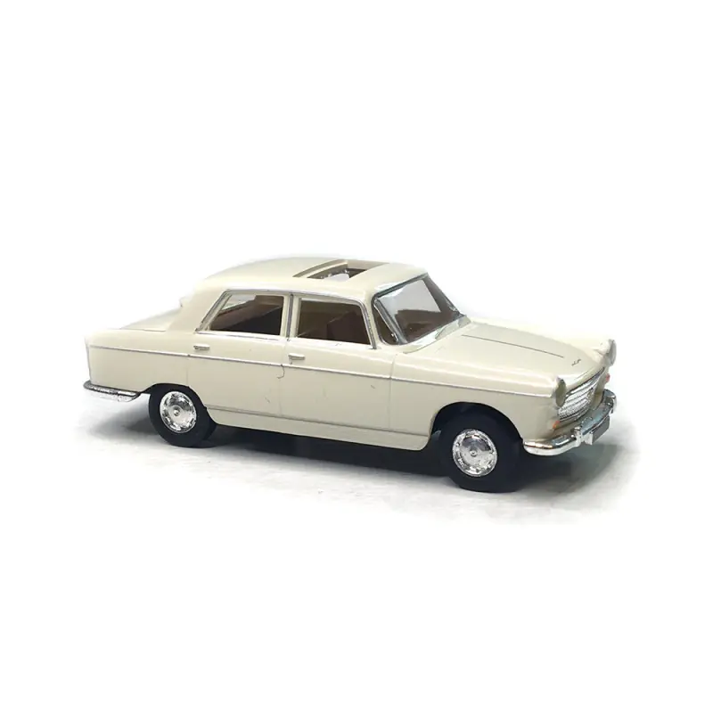 Peugeot 404 blanche, toit ouvrant 1960 - SAI 2130 - HO 1/87 Commander Maintenant