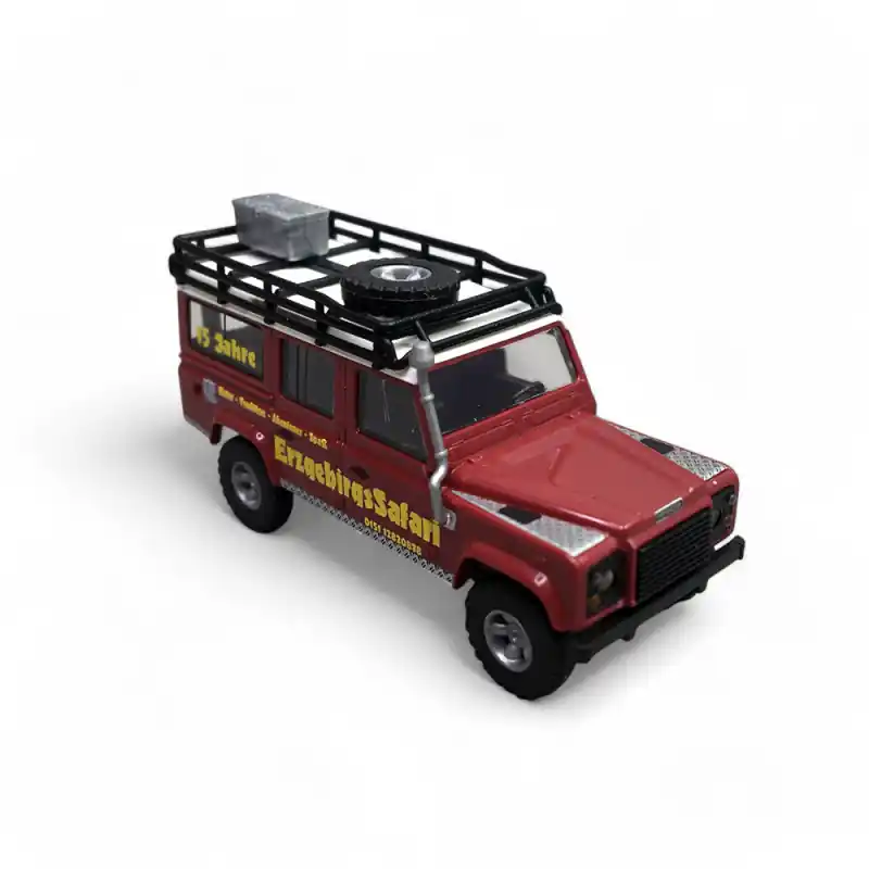 Land Rover Denfender Safari, Rouge bordeaux - Busch 50328 - HO 1/87 Offre Exclusive