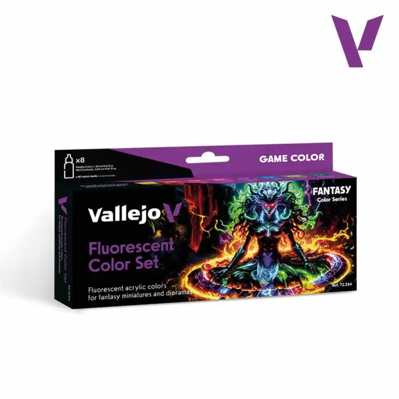 Commander Vite Set Fluorescent 8x18ml - Fantasy Color Series - VALLEJO 72.214
