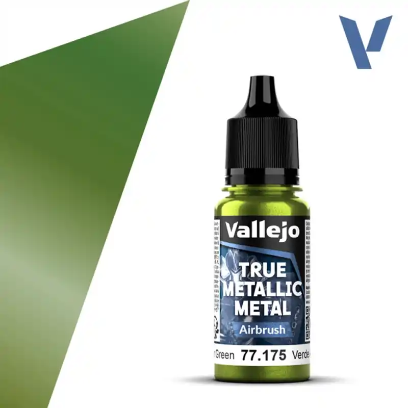Vert Ambre N°75 - 18ml Airbrush True Metallic Metal - VALLEJO 77.175 Vente Directe