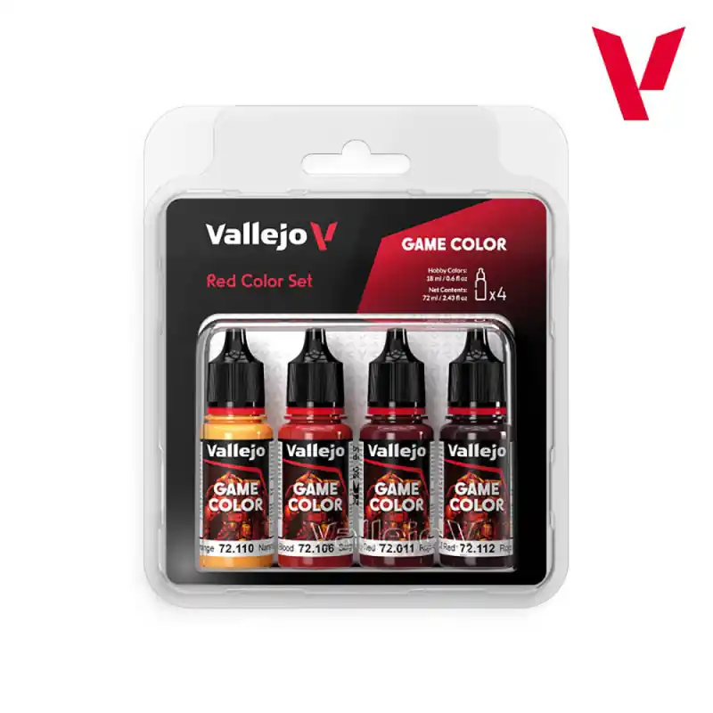 Acheter Direct Set Rouge, Peintures Acryliques, 4 x 18 ml - VALLEJO 72377