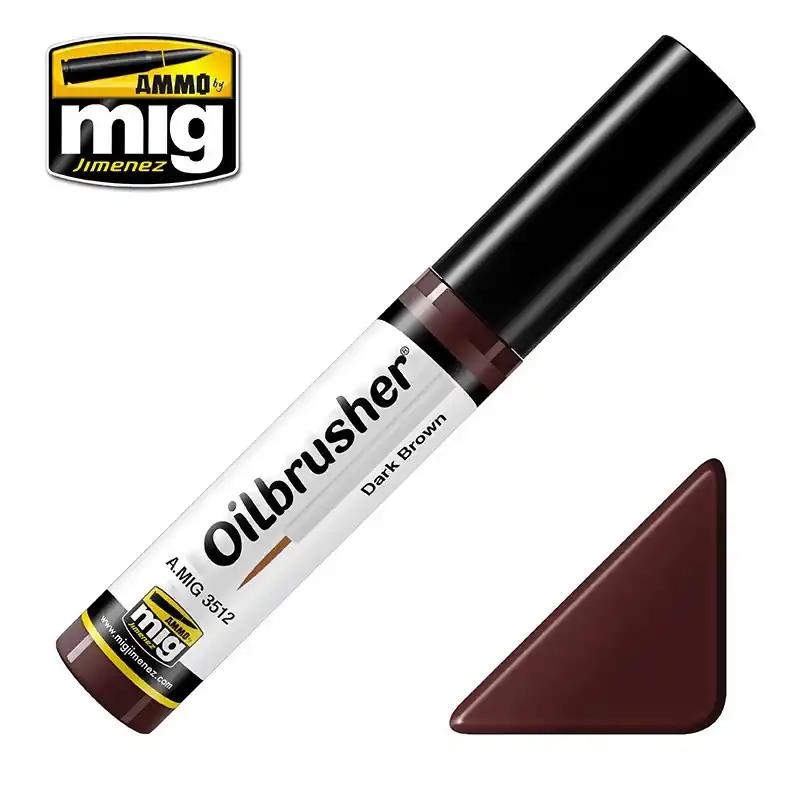 Pas Cher Peintures à l‘huile OILBRUSHER Brun Foncé mat 10 ml - AMMO 3512