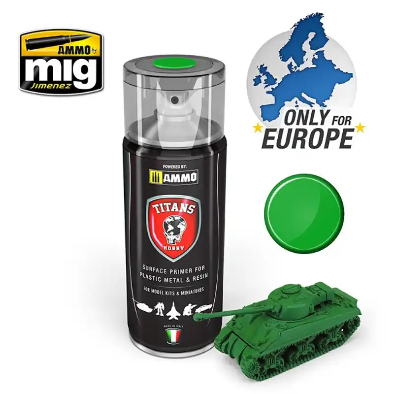 Spray Titans Hobby, Apprêt Vert Emeraude Mat 400ml - AMMO TTH106 Acheter En Ligne