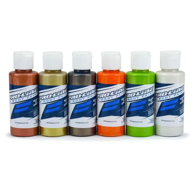 Peintures Aérographe, Carrosseries RC, Couleurs Nacrées (x6), 60ml - Pro Line 632302 Populaire