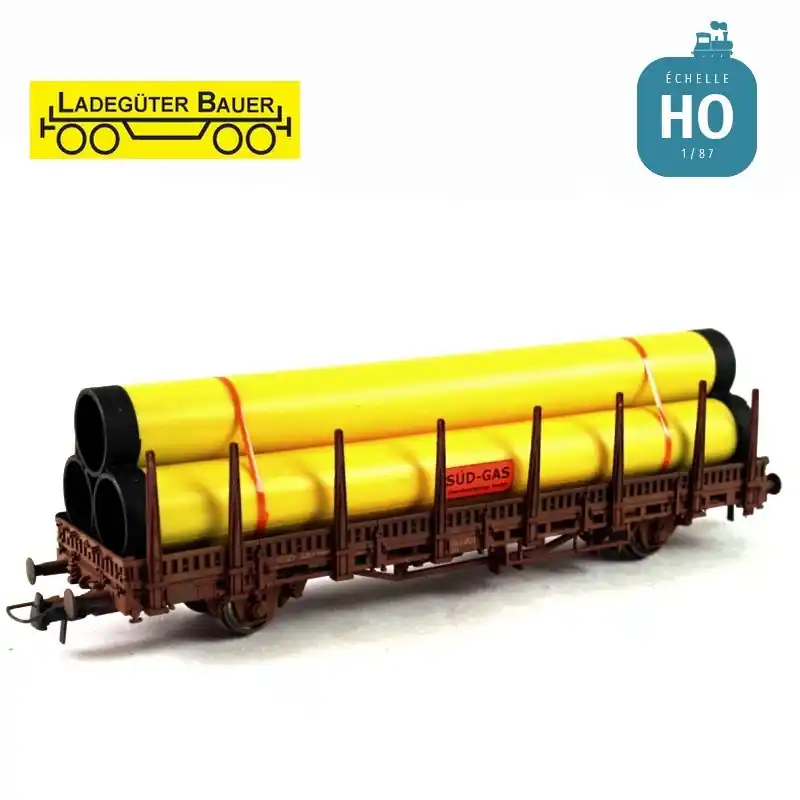Retour Gratuit Tubes de gaz en pile trapézoïdale HO Ladegüter Bauer H01130