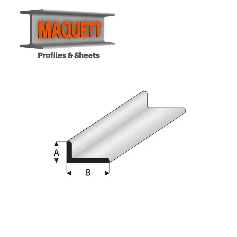 Prix Bas Profilés blanc super styrène en angle A égal 0,5 B 330 mm Maquett